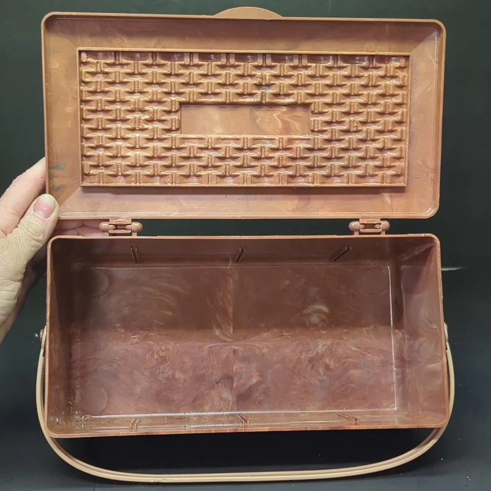 Vintage Marbled‎ Plastic Sewing Caddy Case